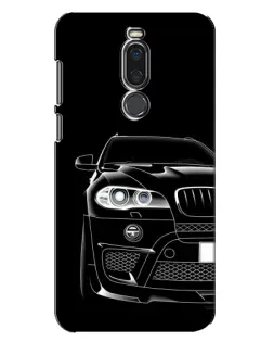 Чехол для Meizu X8 с картинкой «Темный силуэт BMW»