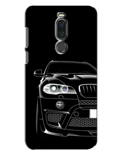 Чехол для Meizu X8 с картинкой «Темный силуэт BMW»