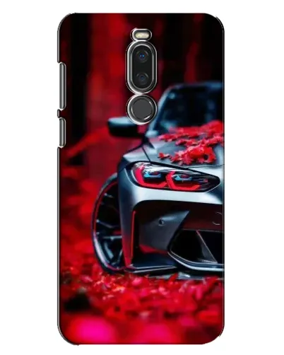 Чехол для Meizu X8 с картинкой «Спортивная BMW и цветы»