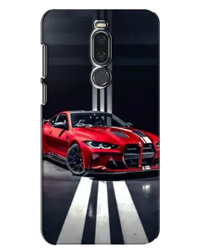 Чехол для Meizu X8 с картинкой «Красная BMW на дороге»