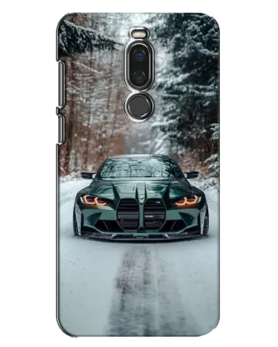 Чехол для Meizu X8 с картинкой «BMW в зимнем лесу»