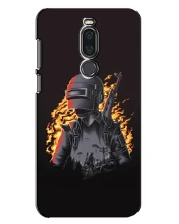 Чехол для Meizu X8 с картинкой «PUBG — огненный силуэт»