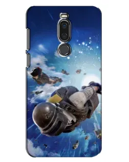 Чехол для Meizu X8 с картинкой «Десант PUBG — прыжок»