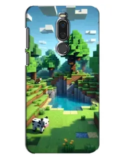 Чехол для Meizu X8 с картинкой «Minecraft летний день»