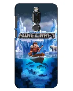 Чехол для Meizu X8 с картинкой «Minecraft ледяной мир»