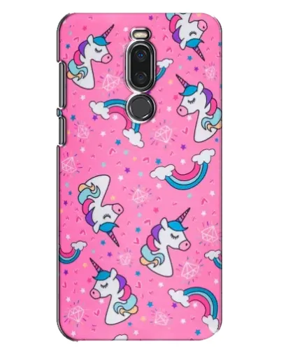Чехол для Meizu X8 с картинкой «Unicorn паттерн розовый»
