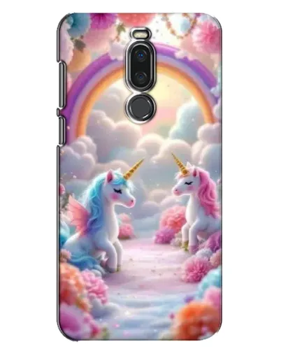 Чехол для Meizu X8 с картинкой «Радуга и единороги»