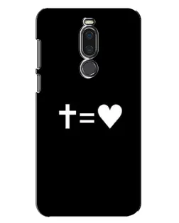 Чехол для Meizu X8 с картинкой «Крест и Сердце»