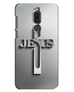 Чохол для Meizu X8 з картинкою «Металевий хрест Jesus»