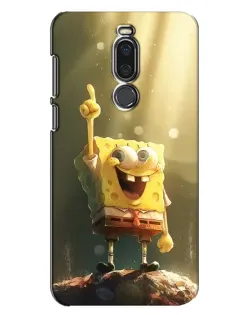Чехол для Meizu X8 с картинкой «Сияющий Спанч Боб»