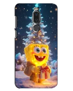 Чехол для Meizu X8 с картинкой «Рождественский Спанч Боб»