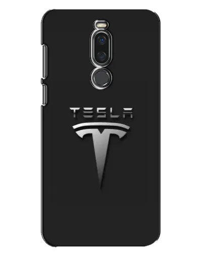 Чехол для Meizu X8 с картинкой «Стальной логотип Tesla»