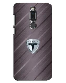 Чехол для Meizu X8 с картинкой «Металлическая текстура Tesla»