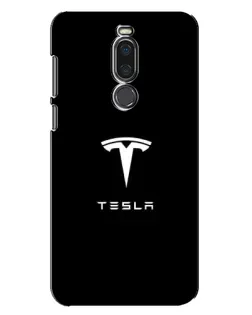 Чехол для Meizu X8 с картинкой «Tesla White Logo»