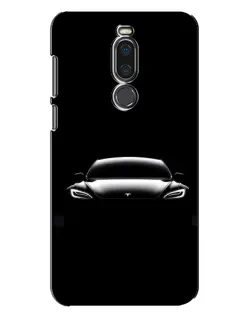 Чехол для Meizu X8 с картинкой «Фары Tesla Night»