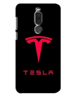 Чехол для Meizu X8 с картинкой «Tesla Red Logo»