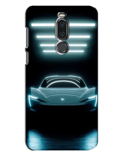 Чехол для Meizu X8 с картинкой «Tesla в неоне»