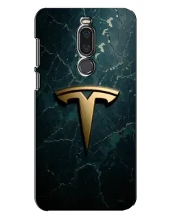 Чехол для Meizu X8 с картинкой «Мраморная Tesla Gold»