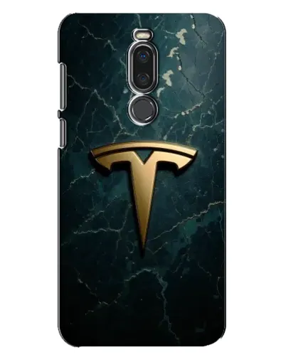 Чехол для Meizu X8 с картинкой «Мраморная Tesla Gold»
