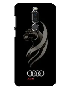 Чехол для Meizu X8 с картинкой «Графика — пантера и Audi»