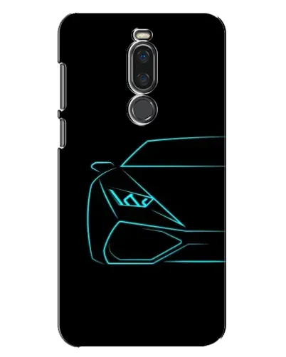 Чехол для Meizu X8 с картинкой «Голубой силуэт Lamborghini»