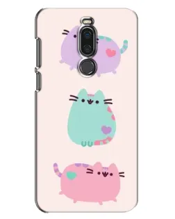Чехол для Meizu X8 с картинкой «Pusheen трио»
