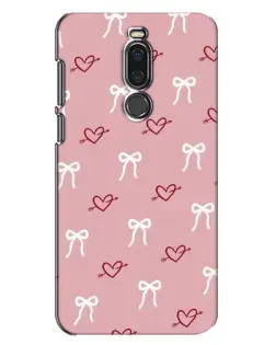 Чехол для Meizu X8 с картинкой «Сердца и банты»