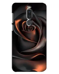 Чехол для Meizu X8 с картинкой «Шелковая черная роза»