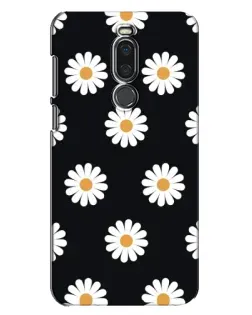 Чехол для Meizu X8 с картинкой «Ромашки на черном»