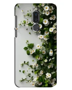 Чехол для Meizu X8 с картинкой «Ветка мелких белых цветов»