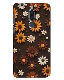 Чехол для Meizu X8 с картинкой «Узор из маленьких подсолнухов»