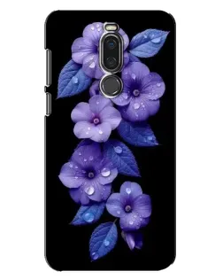 Чохол для Meizu X8 з картинкою «Фіолетові квіти з росою»