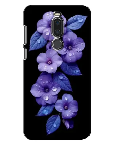 Чехол для Meizu X8 с картинкой «Фиолетовые цветы с росою»