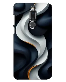Чехол для Meizu X8 с картинкой «Объемные черно-белые ленты» Чехол для Meizu X8 с картинкой «Объемные черно-белые ленты»