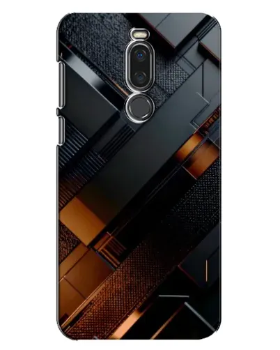 Чехол для Meizu X8 с картинкой «Черные геометрические блоки»