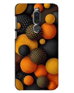 Чехол для Meizu X8 с картинкой «Объемные оранжевые сферы»