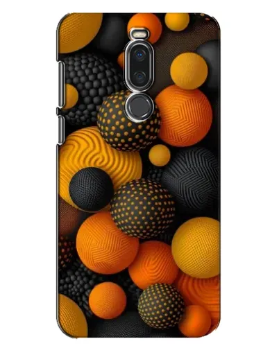 Чехол для Meizu X8 с картинкой «Объемные оранжевые сферы»