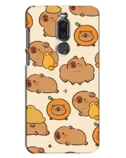 Чохол для Meizu X8 з картинкою «Капібари з апельсинами»