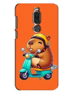 Чехол для Meizu X8 с картинкой «Капибара на скутере»