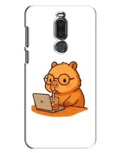 Чехол для Meizu X8 с картинкой «Капибара с ноутбуком»