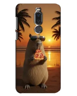 Чехол для Meizu X8 с картинкой «Капибара с пиццей»