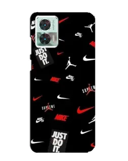 Чехол для Motorola Edge 30 Neo с картинкой «Nike Mix Pattern»