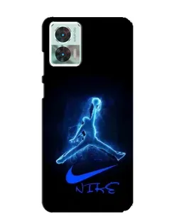 Чехол для Motorola Edge 30 Neo с картинкой «Jordan Neon Blue»