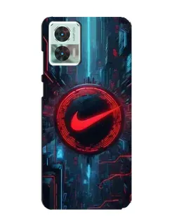 Чехол для Motorola Edge 30 Neo с картинкой «Техногенный стиль Nike»