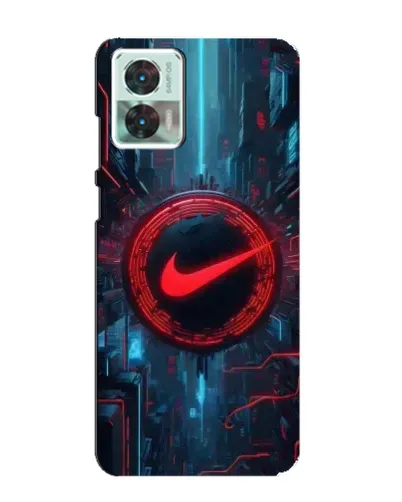 Чехол для Motorola Edge 30 Neo с картинкой «Техногенный стиль Nike»