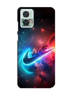 Чехол для Motorola Edge 30 Neo с картинкой «Огненный логотип Nike»