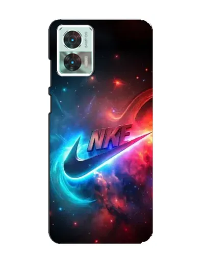 Чехол для Motorola Edge 30 Neo с картинкой «Огненный логотип Nike»