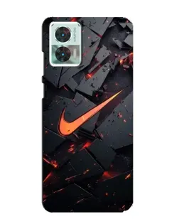 Чехол для Motorola Edge 30 Neo с картинкой «Nike — эффект разломов»