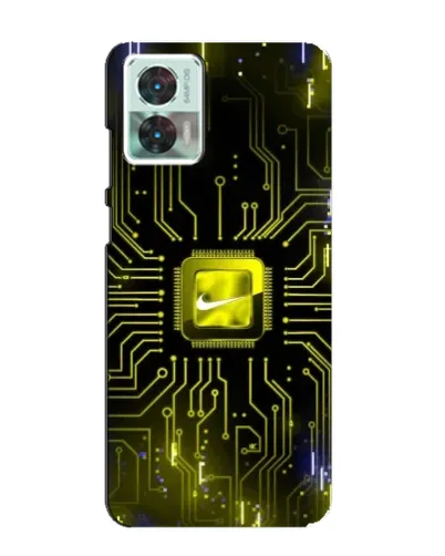 Чехол для Motorola Edge 30 Neo с картинкой «Nike — золотая искра»