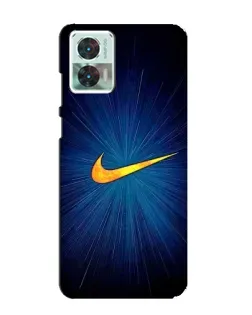 Чехол для Motorola Edge 30 Neo с картинкой «Синий пульс Nike»